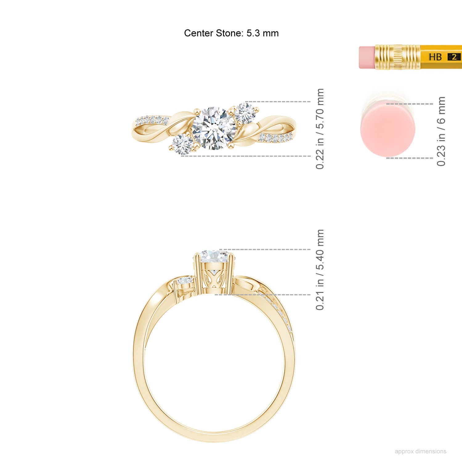 F-G, VS / 0.74 CT / 14 KT Yellow Gold