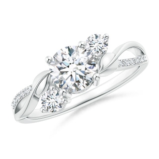 6mm FGVS Lab-Grown Three Stone Diamond Twisted Vine Ring in White Gold