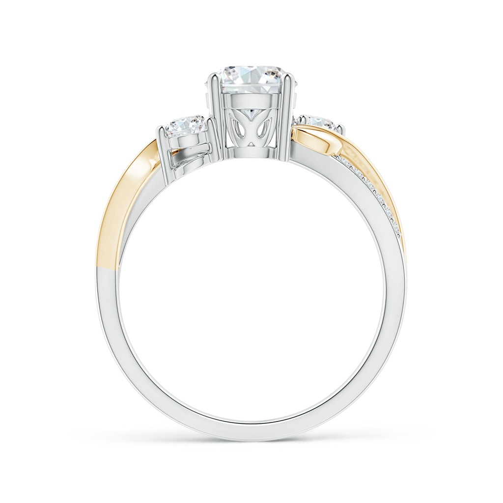 6mm FGVS Lab-Grown Three Stone Diamond Twisted Vine Ring in White Gold Yellow Gold - side 199