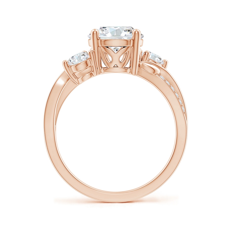 8mm FGVS Lab-Grown Three Stone Diamond Twisted Vine Ring in 9K Rose Gold side 199