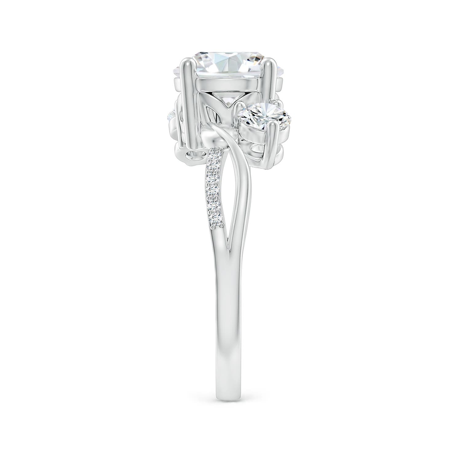 8mm FGVS Lab-Grown Three Stone Diamond Twisted Vine Ring in White Gold - side 4