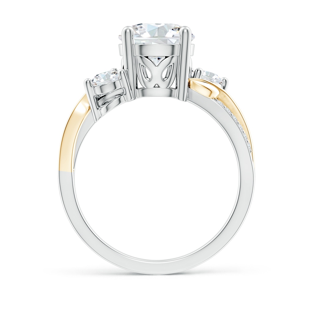8mm FGVS Lab-Grown Three Stone Diamond Twisted Vine Ring in White Gold Yellow Gold - side 199