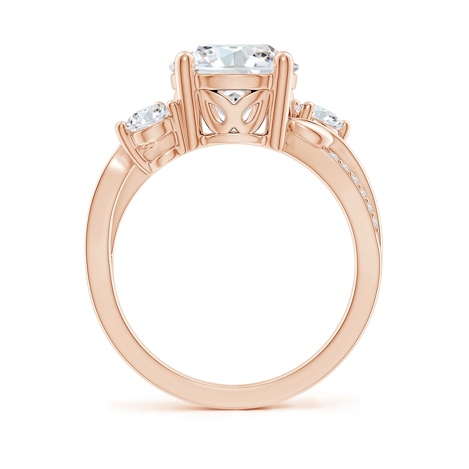 9.2mm FGVS Lab-Grown Three Stone Diamond Twisted Vine Ring in Rose Gold side 199