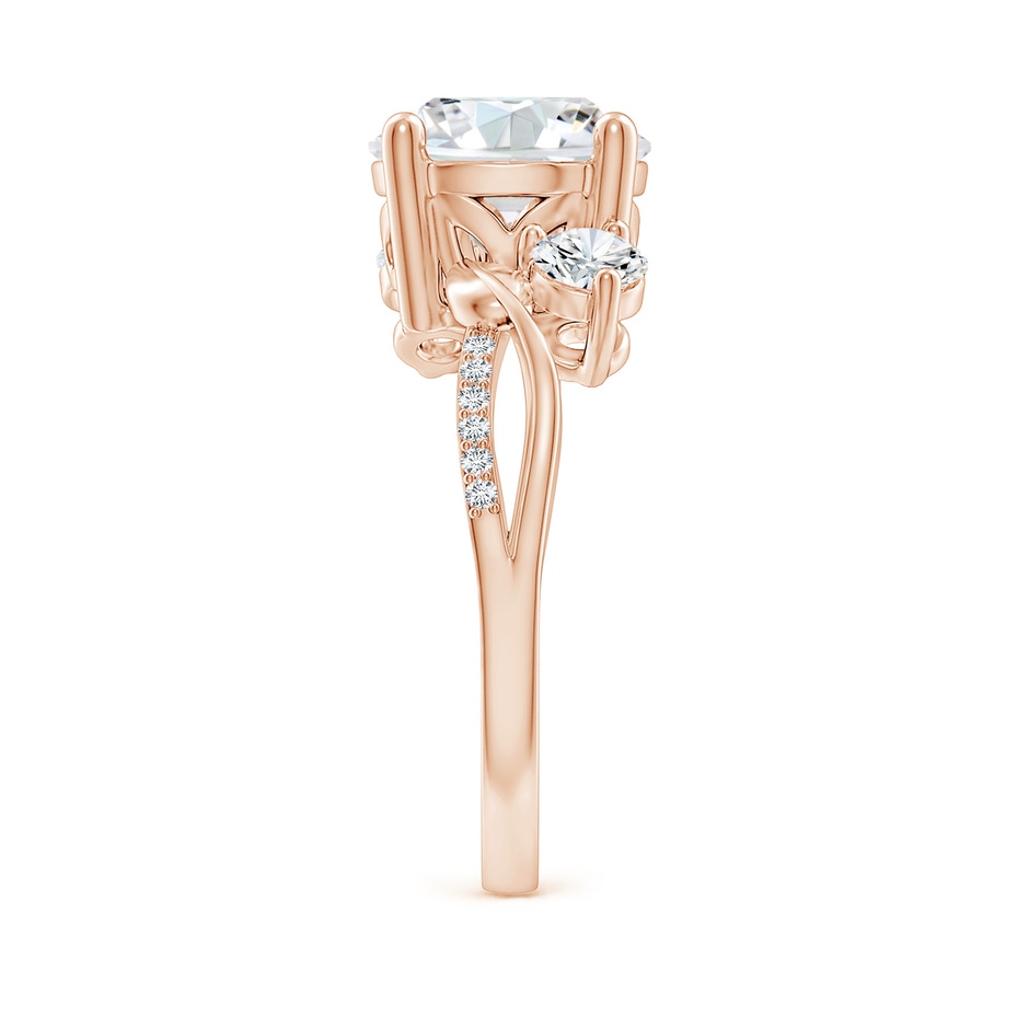 9.2mm FGVS Lab-Grown Three Stone Diamond Twisted Vine Ring in Rose Gold side 299