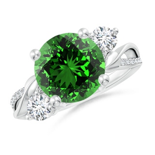 Round Lab-Grown Lab Grown Emerald