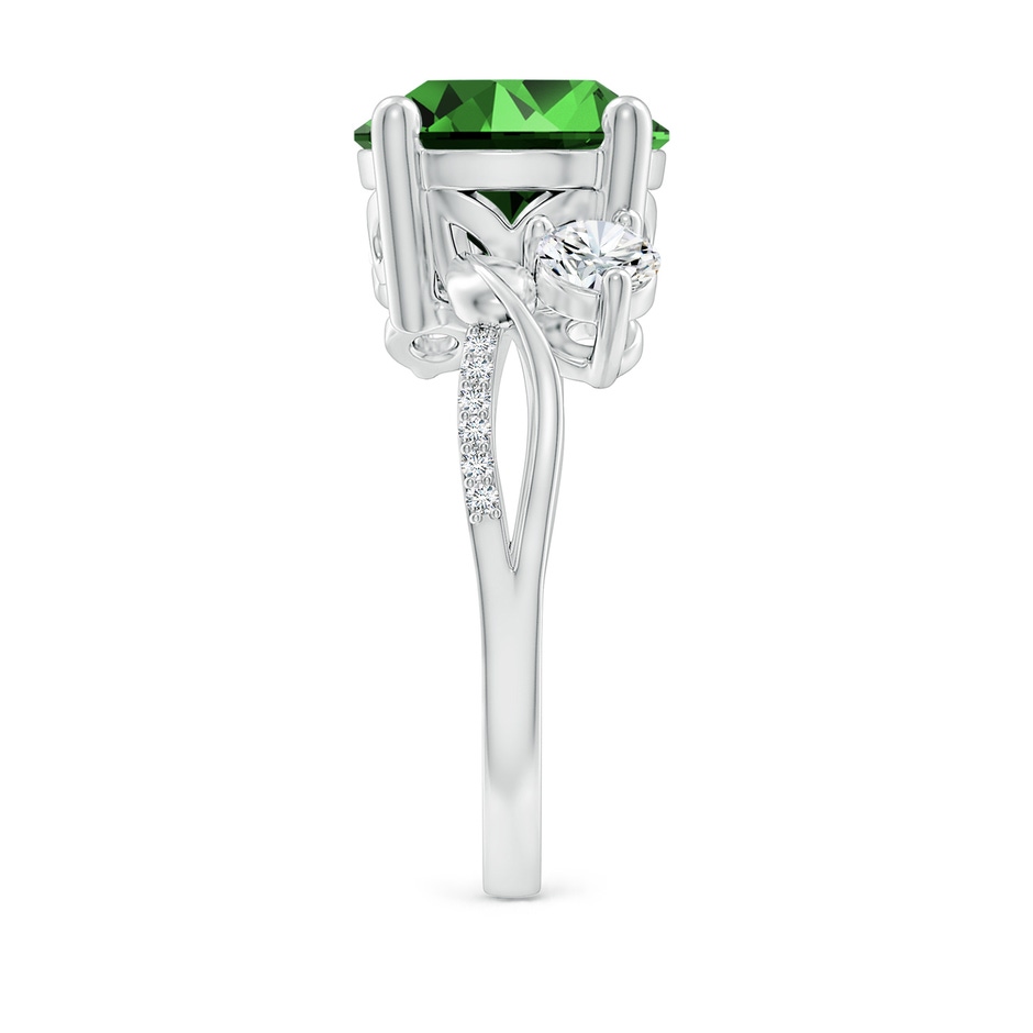 10mm Labgrown Lab-Grown Emerald and Lab Diamond Twisted Vine Ring in 18K White Gold side 299