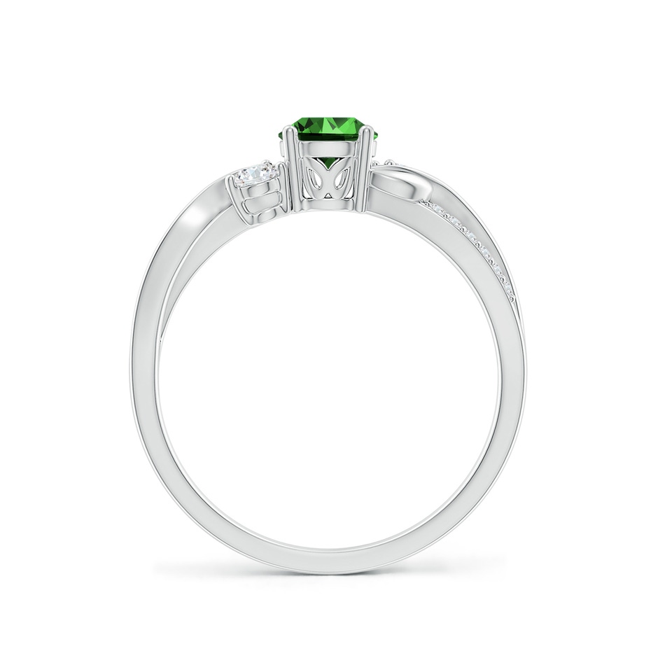 5mm Labgrown Lab-Grown Emerald and Lab Diamond Twisted Vine Ring in P950 Platinum side 199