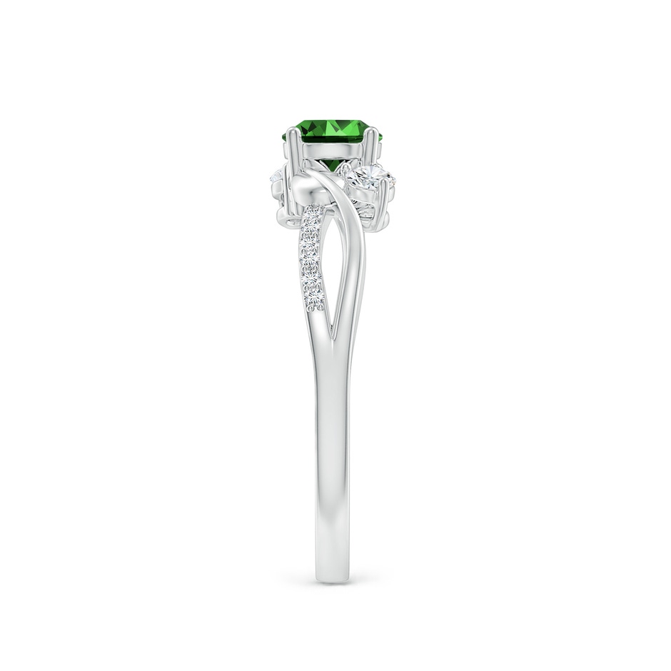 5mm Labgrown Lab-Grown Emerald and Lab Diamond Twisted Vine Ring in P950 Platinum side 299