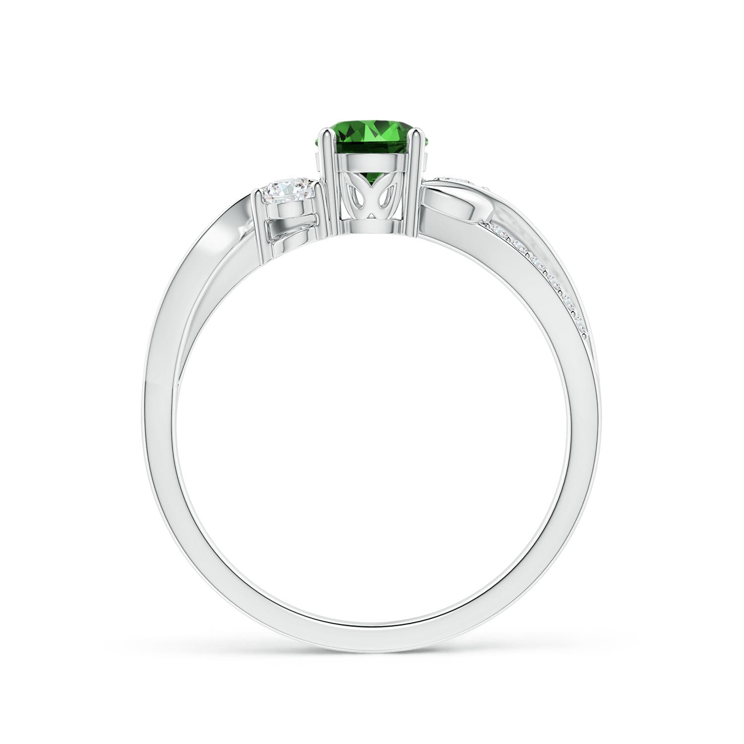 Premium - Lab-Grown Emerald / 0.65 CT / 14 KT White Gold