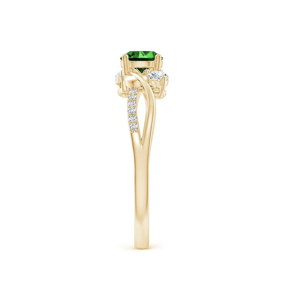5mm Labgrown Lab-Grown Emerald and Diamond Twisted Vine Ring in Yellow Gold side 299