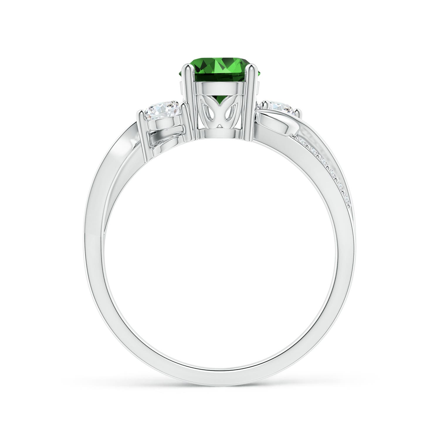 Premium - Lab-Grown Emerald / 1.02 CT / 14 KT White Gold