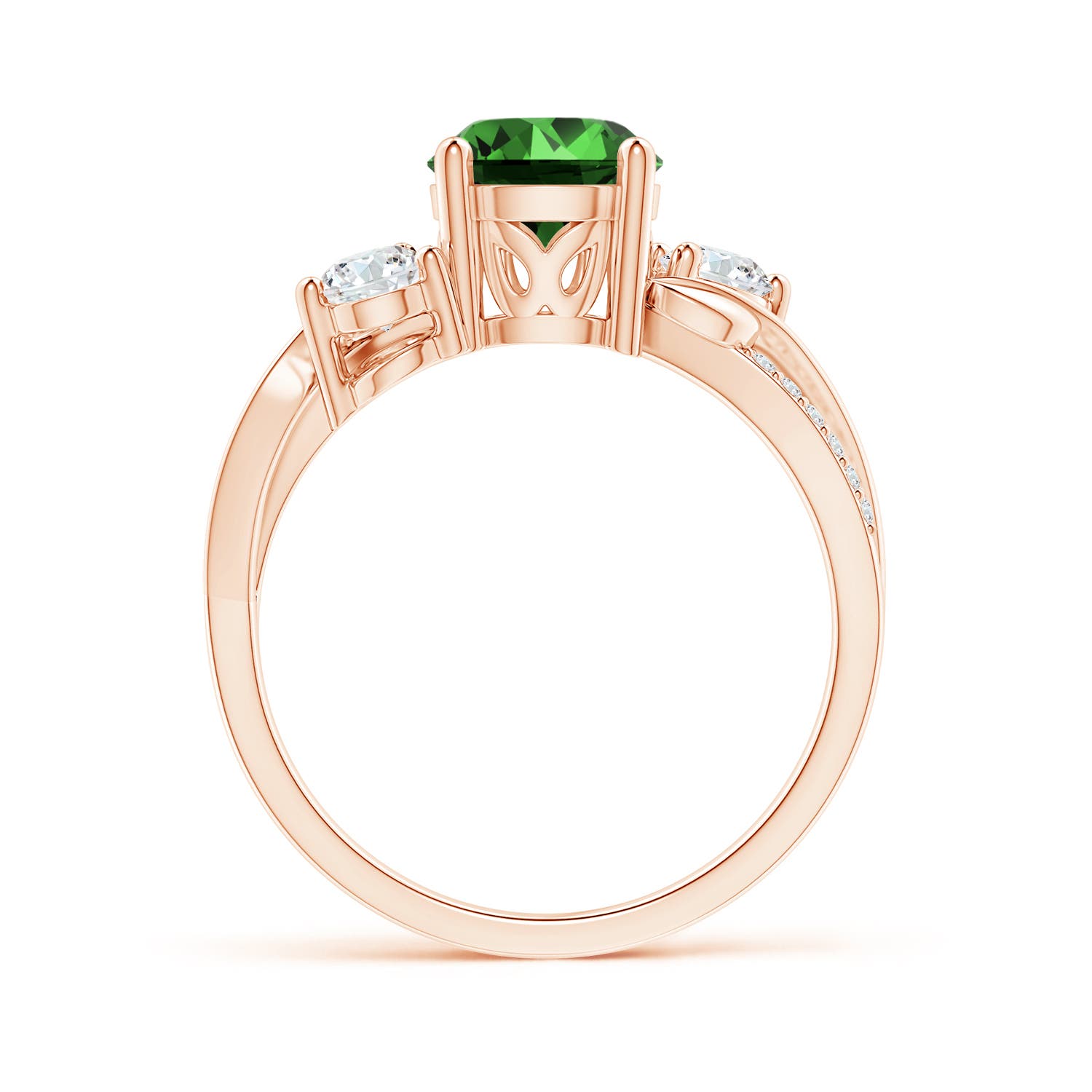 Premium - Lab-Grown Emerald / 1.58 CT / 14 KT Rose Gold