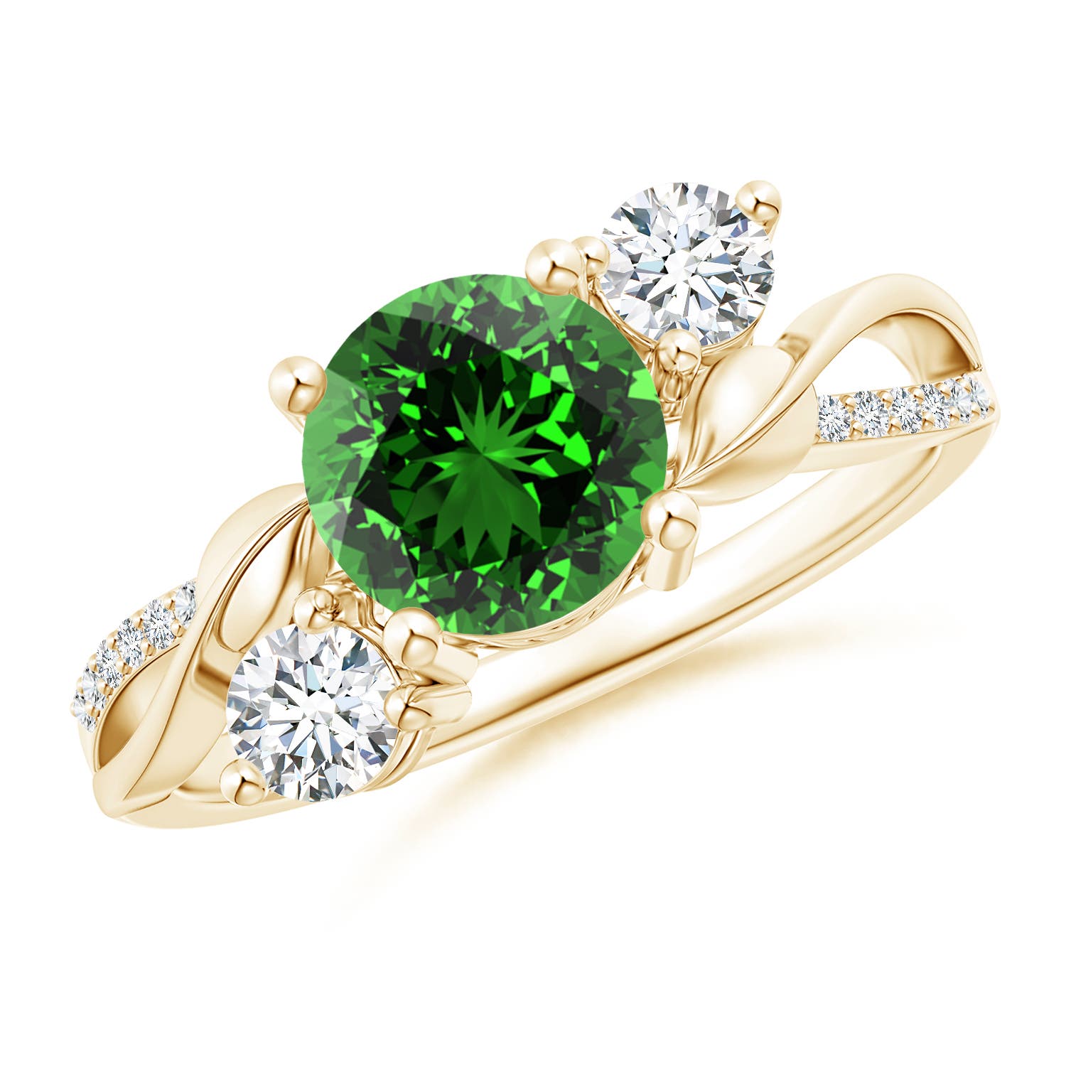 Premium - Lab-Grown Emerald / 1.58 CT / 14 KT Yellow Gold