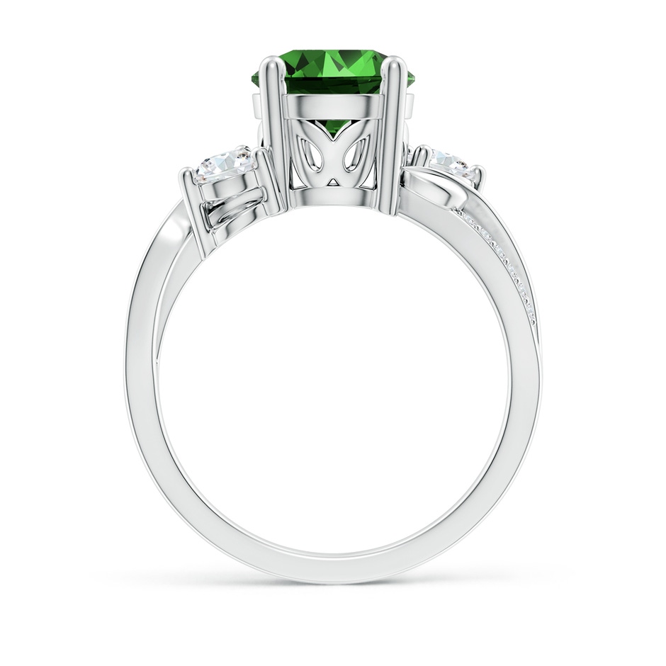 8mm Labgrown Lab-Grown Emerald and Diamond Twisted Vine Ring in White Gold side 199