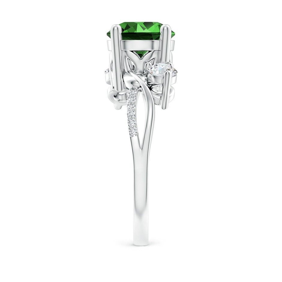 8mm Labgrown Lab-Grown Emerald and Diamond Twisted Vine Ring in White Gold side 299