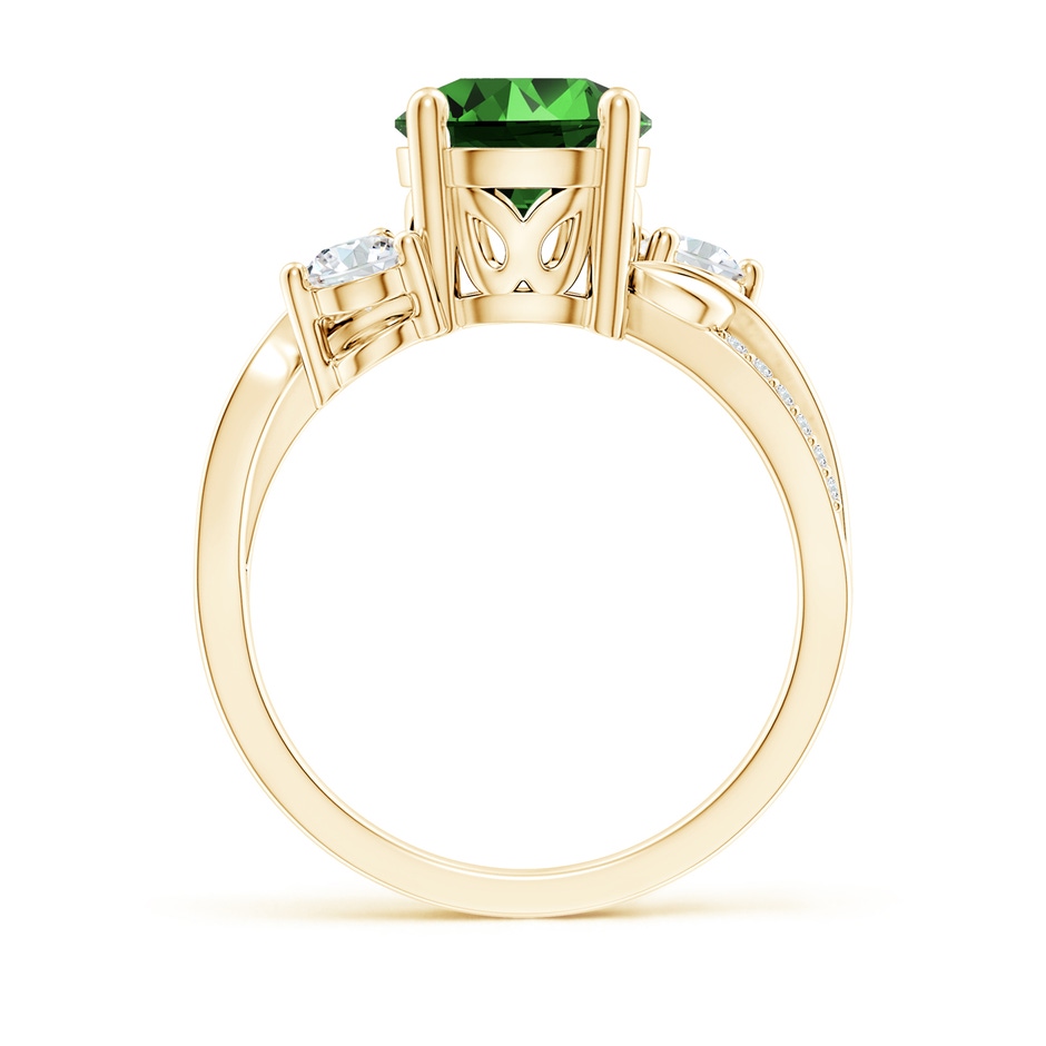 8mm Labgrown Lab-Grown Emerald and Diamond Twisted Vine Ring in Yellow Gold side 199