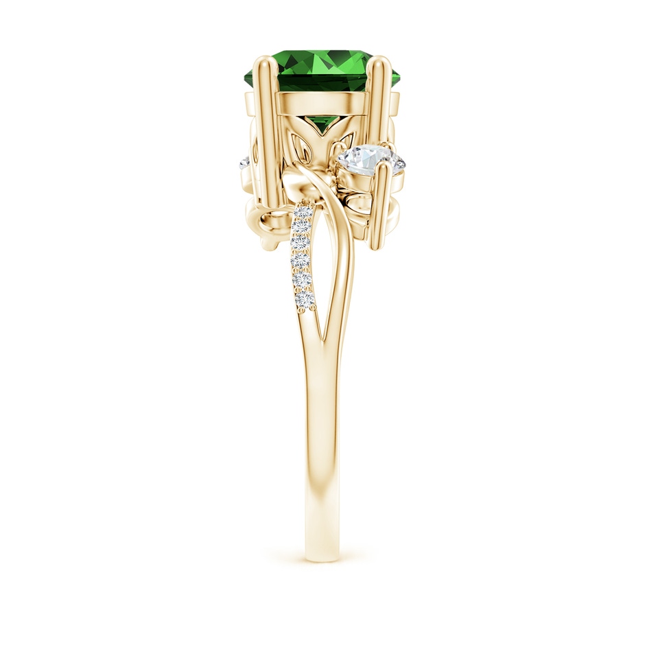 8mm Labgrown Lab-Grown Emerald and Diamond Twisted Vine Ring in Yellow Gold side 299