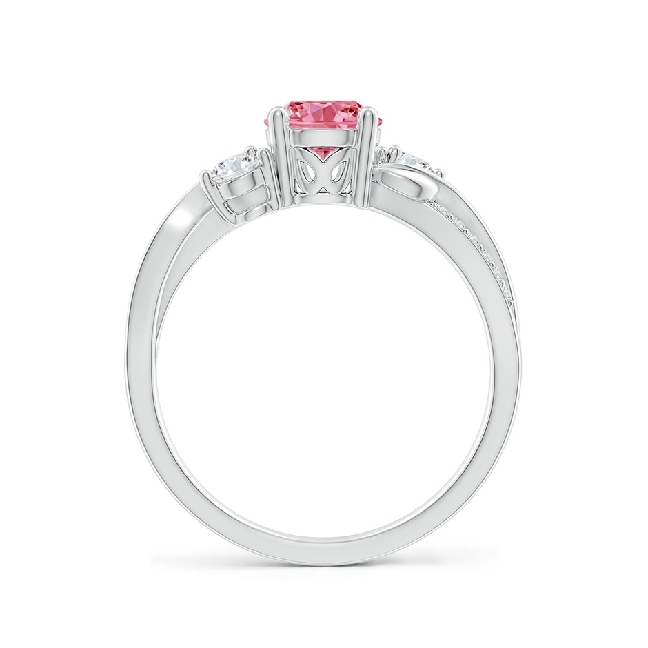 6mm Labgrown Lab-Grown Fancy Intense Pink and White Diamond Twisted Vine Ring in 18K White Gold side 199