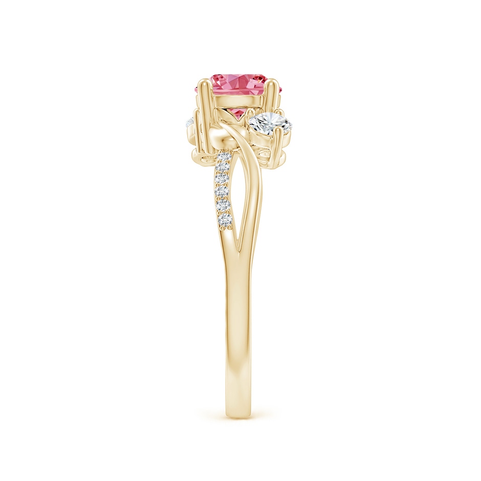 6mm Labgrown Lab-Grown Fancy Intense Pink and White Diamond Twisted Vine Ring in Yellow Gold side 299