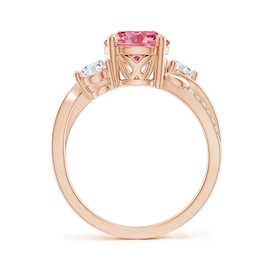 8mm Labgrown Lab-Grown Fancy Intense Pink and White Diamond Twisted Vine Ring in 18K Rose Gold side 199