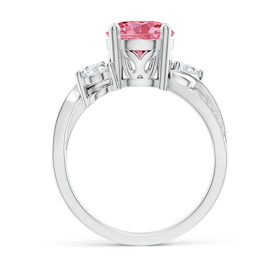 8mm Labgrown Lab-Grown Fancy Intense Pink and White Diamond Twisted Vine Ring in White Gold side 199