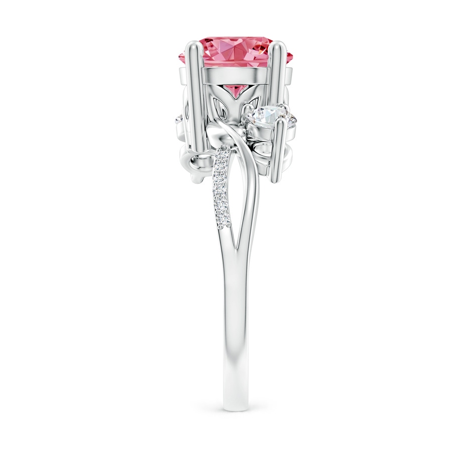 8mm Labgrown Lab-Grown Fancy Intense Pink and White Diamond Twisted Vine Ring in White Gold side 299