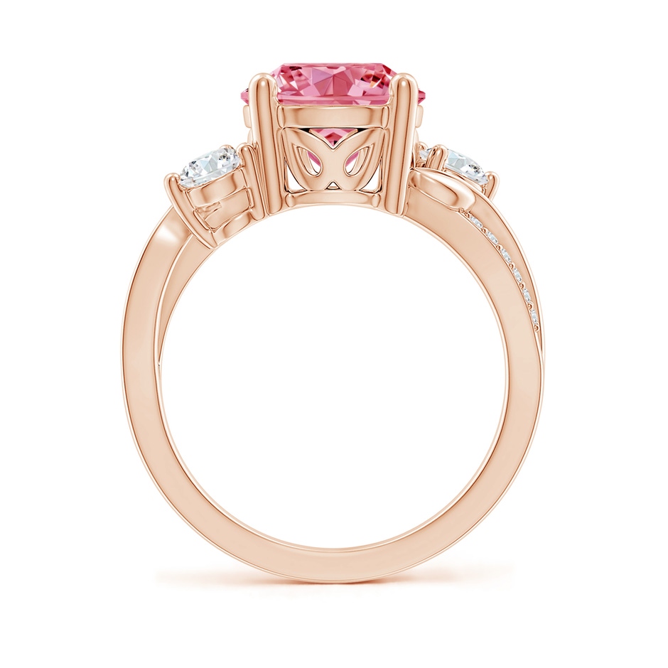 9.2mm Labgrown Lab-Grown Fancy Intense Pink and White Diamond Twisted Vine Ring in Rose Gold side 199