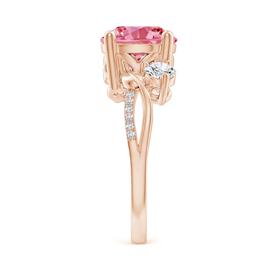 9.2mm Labgrown Lab-Grown Fancy Intense Pink and White Diamond Twisted Vine Ring in Rose Gold side 299