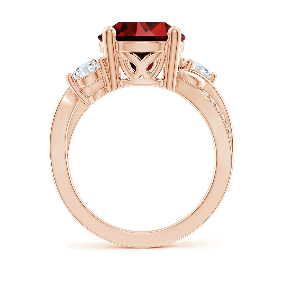 10mm Labgrown Lab-Grown Ruby and Lab Diamond Twisted Vine Ring in 18K Rose Gold side 199