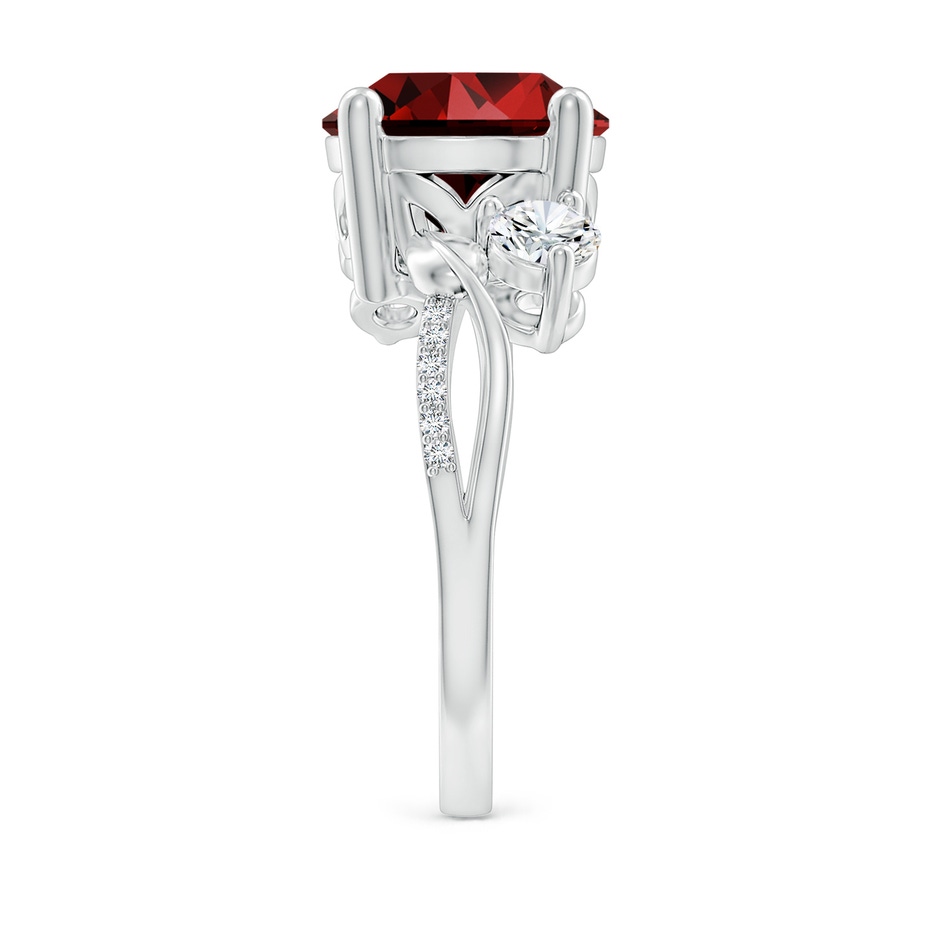 10mm Labgrown Lab-Grown Ruby and Lab Diamond Twisted Vine Ring in P950 Platinum side 299
