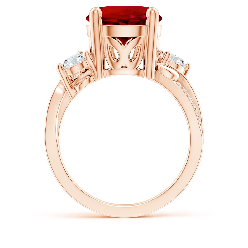 10mm Labgrown Lab-Grown Ruby and Lab Diamond Twisted Vine Ring in Rose Gold side 199