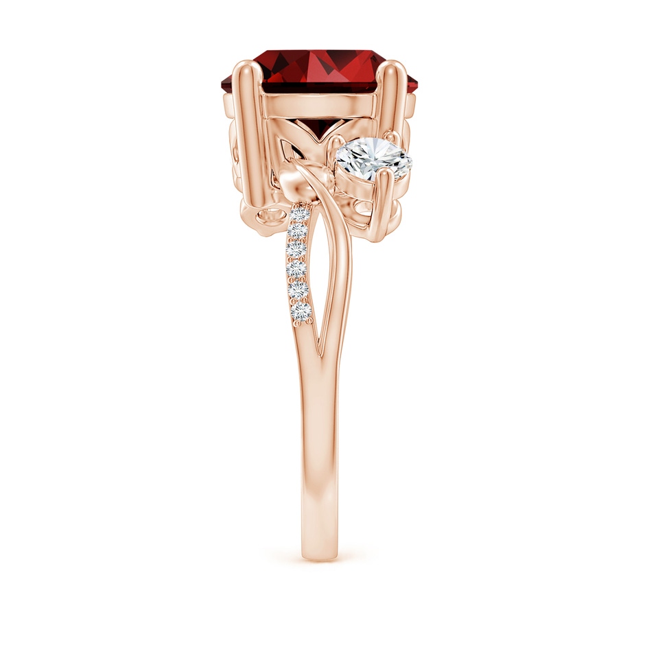10mm Labgrown Lab-Grown Ruby and Lab Diamond Twisted Vine Ring in Rose Gold side 299
