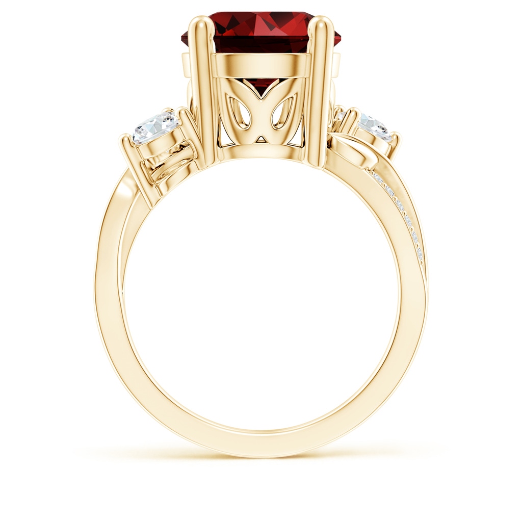 10mm Labgrown Lab-Grown Ruby and Diamond Twisted Vine Ring in Yellow Gold Side 199