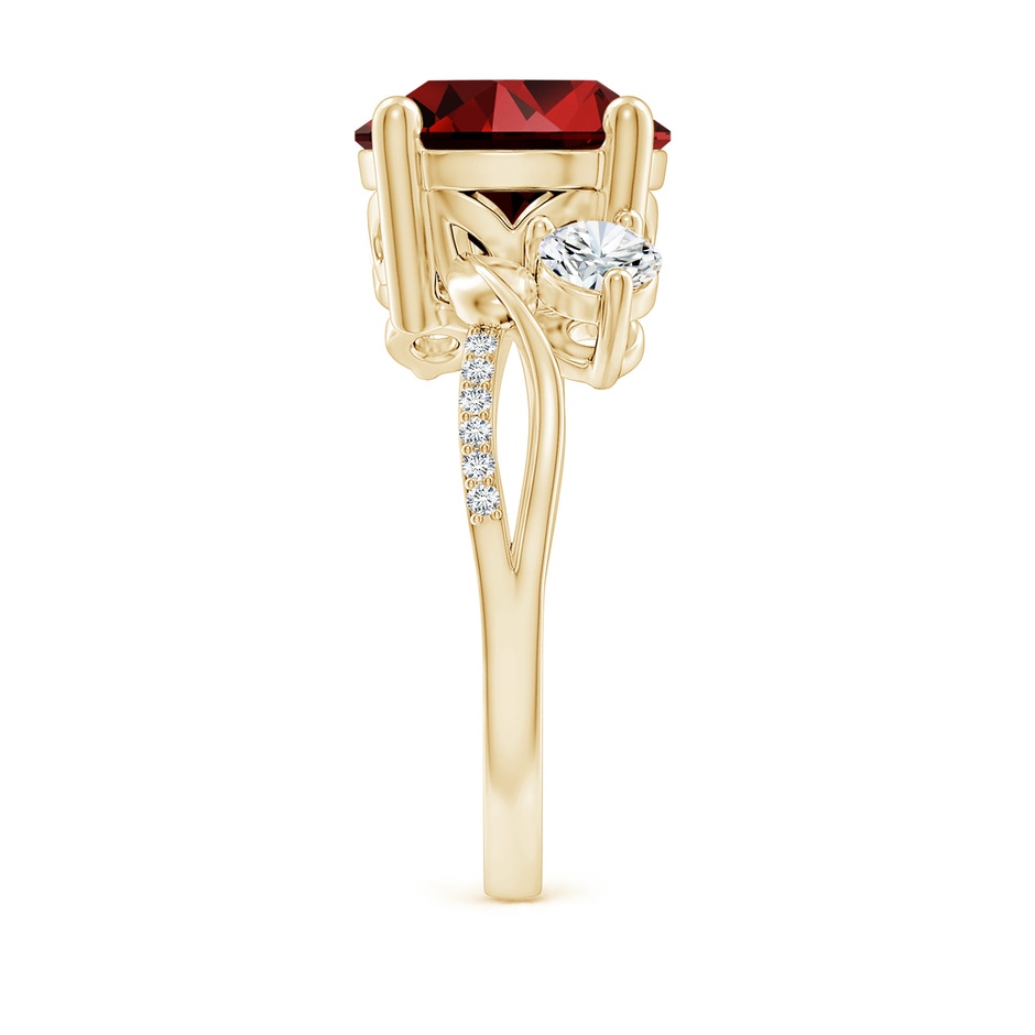 10mm Labgrown Lab-Grown Ruby and Lab Diamond Twisted Vine Ring in Yellow Gold side 299