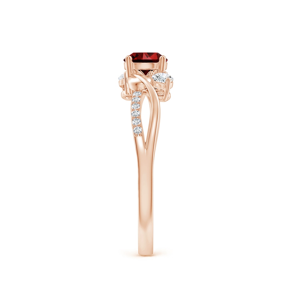5mm Labgrown Lab-Grown Ruby and Lab Diamond Twisted Vine Ring in 9K Rose Gold side 299