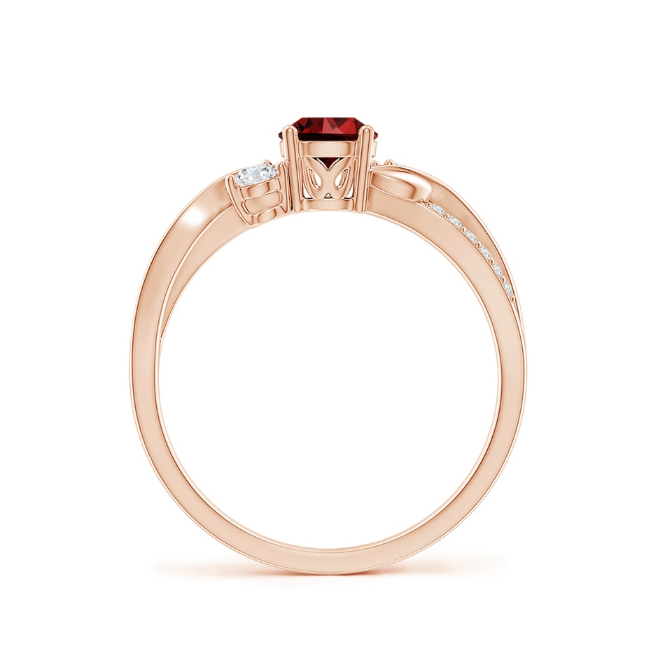 5mm Labgrown Lab-Grown Ruby and Lab Diamond Twisted Vine Ring in Rose Gold side 199