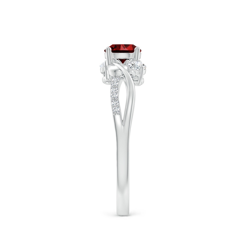 5mm Labgrown Lab-Grown Ruby and Lab Diamond Twisted Vine Ring in White Gold side 299