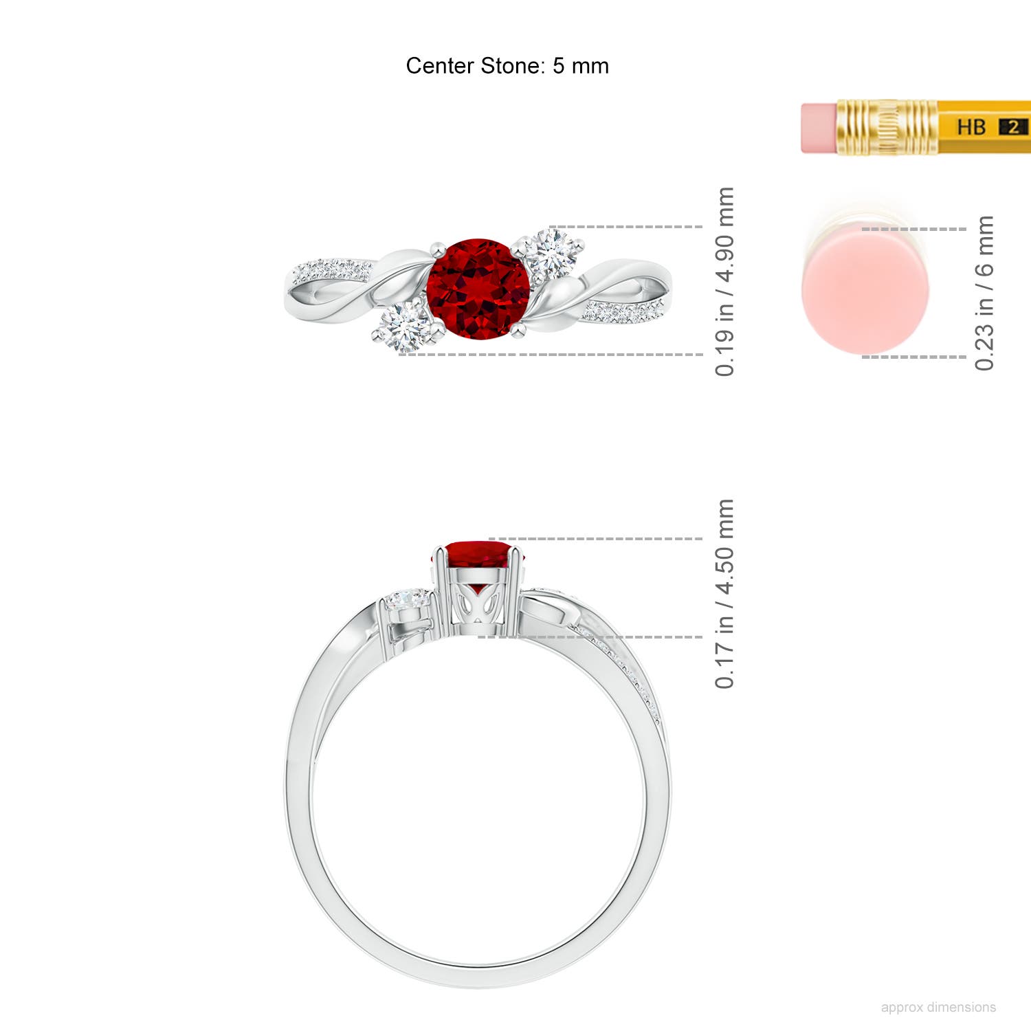 Premium - Lab-Grown Ruby / 0.8 CT / 14 KT White Gold