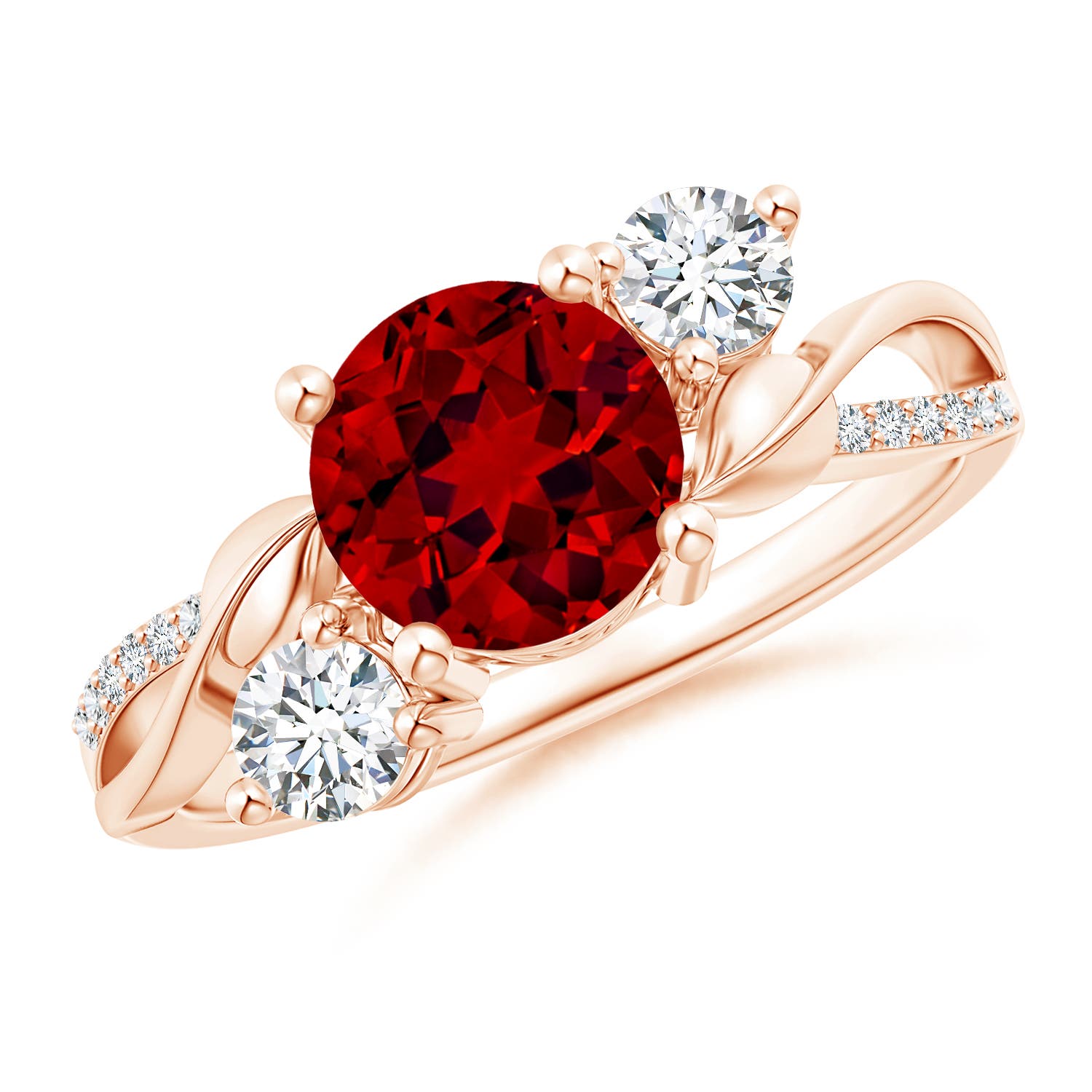 Premium - Lab-Grown Ruby / 1.78 CT / 14 KT Rose Gold