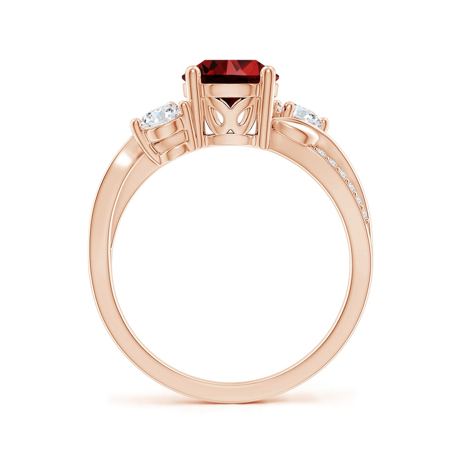 7mm Labgrown Lab-Grown Ruby and Lab Diamond Twisted Vine Ring in Rose Gold side 199