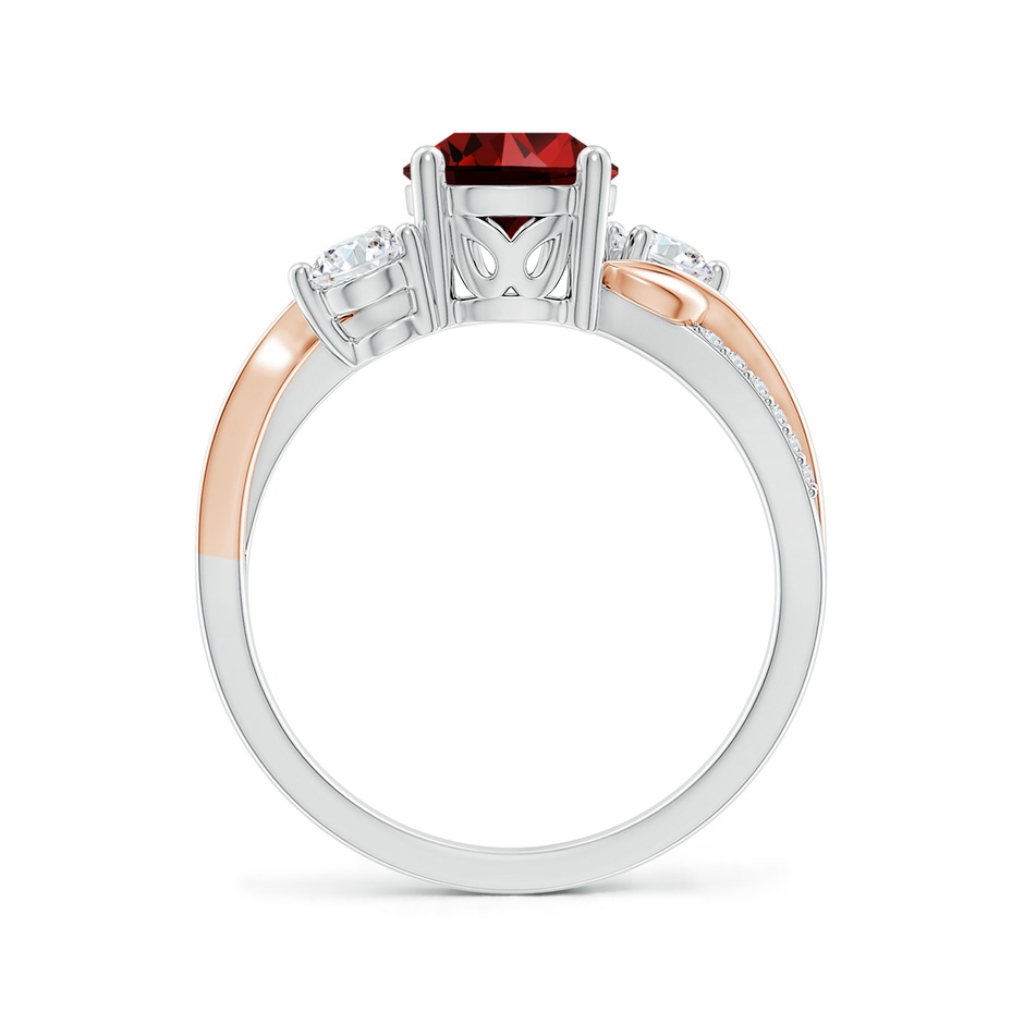 7mm Labgrown Lab-Grown Ruby and Lab Diamond Twisted Vine Ring in White Gold Rose Gold side 199