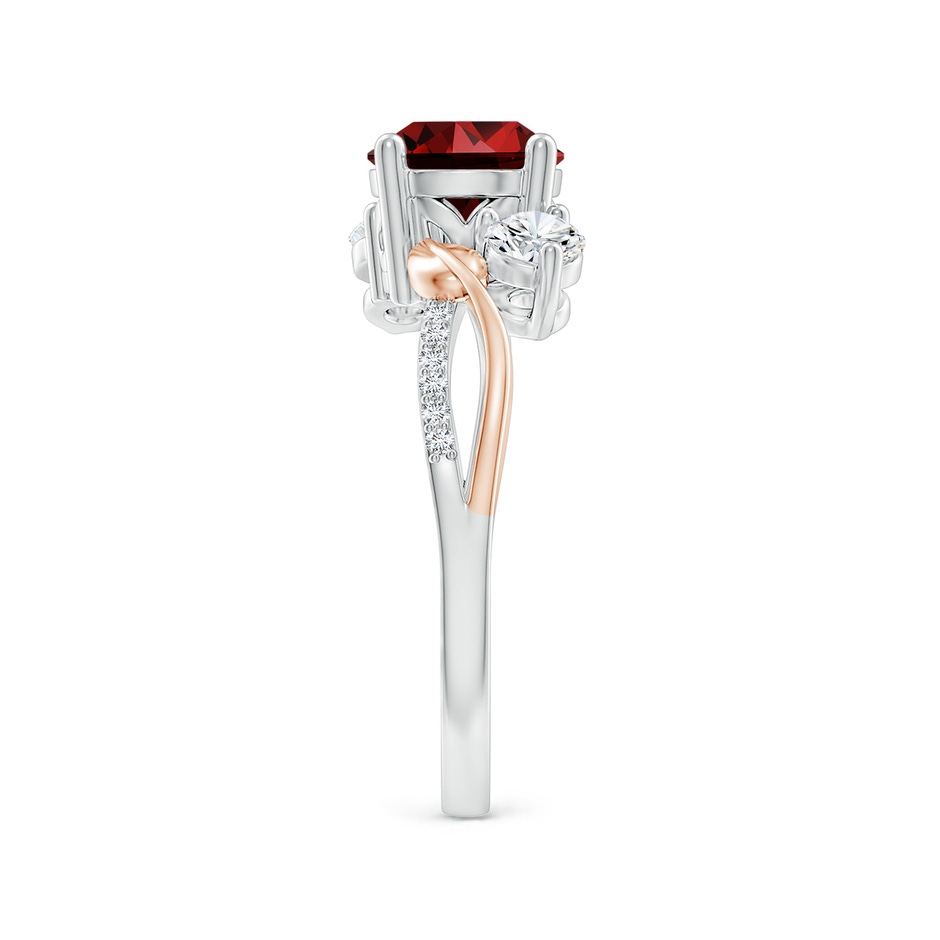 7mm Labgrown Lab-Grown Ruby and Lab Diamond Twisted Vine Ring in White Gold Rose Gold side 299