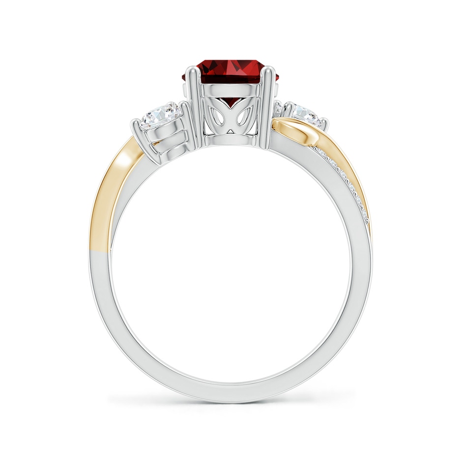 7mm Labgrown Lab-Grown Ruby and Lab Diamond Twisted Vine Ring in White Gold Yellow Gold side 199