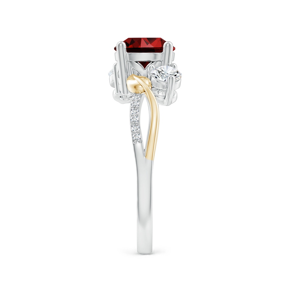 7mm Labgrown Lab-Grown Ruby and Lab Diamond Twisted Vine Ring in White Gold Yellow Gold side 299
