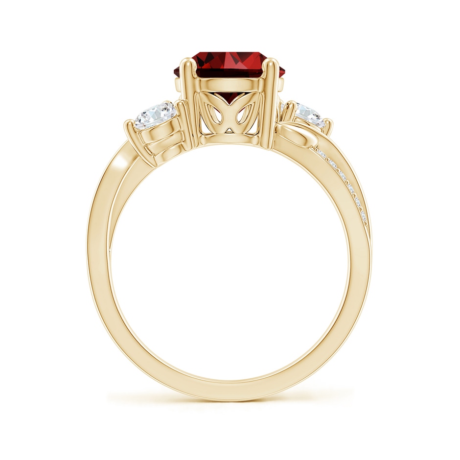 8mm Labgrown Lab-Grown Ruby and Lab Diamond Twisted Vine Ring in 10K Yellow Gold side 199