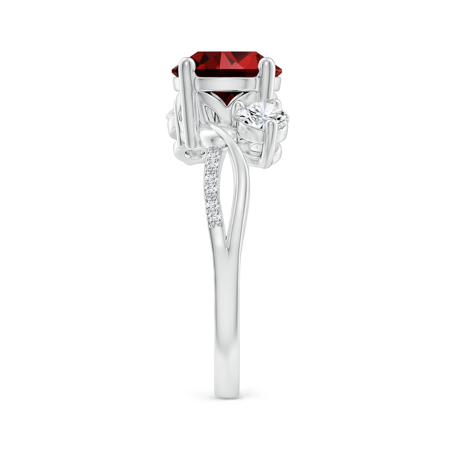 8mm Labgrown Lab-Grown Ruby and Lab Diamond Twisted Vine Ring in White Gold side 299