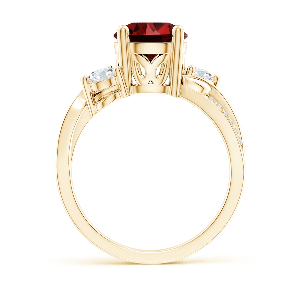 8mm Labgrown Lab-Grown Ruby and Diamond Twisted Vine Ring in Yellow Gold Side 199