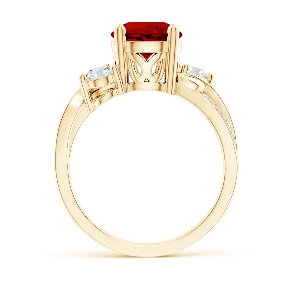 8mm Labgrown Lab-Grown Ruby and Lab Diamond Twisted Vine Ring in Yellow Gold side 199