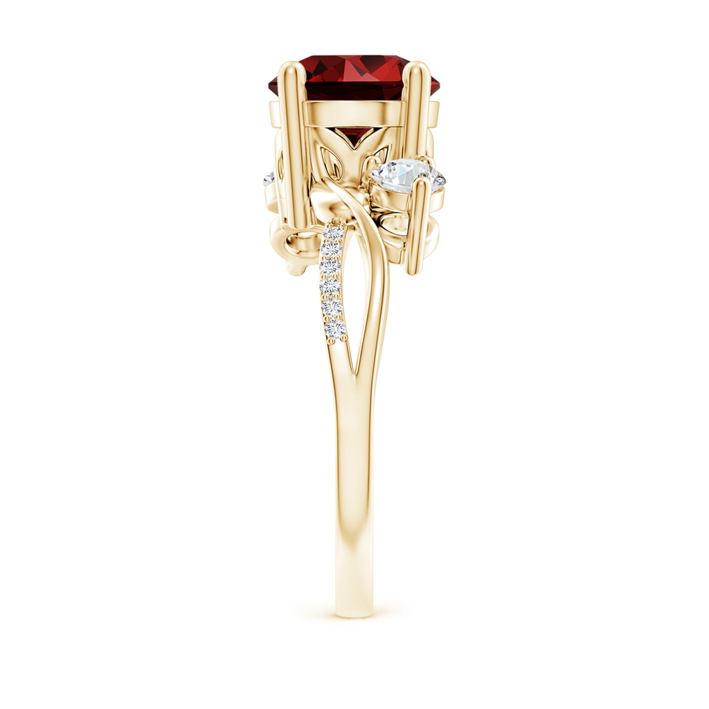 8mm Labgrown Lab-Grown Ruby and Diamond Twisted Vine Ring in Yellow Gold Side 299