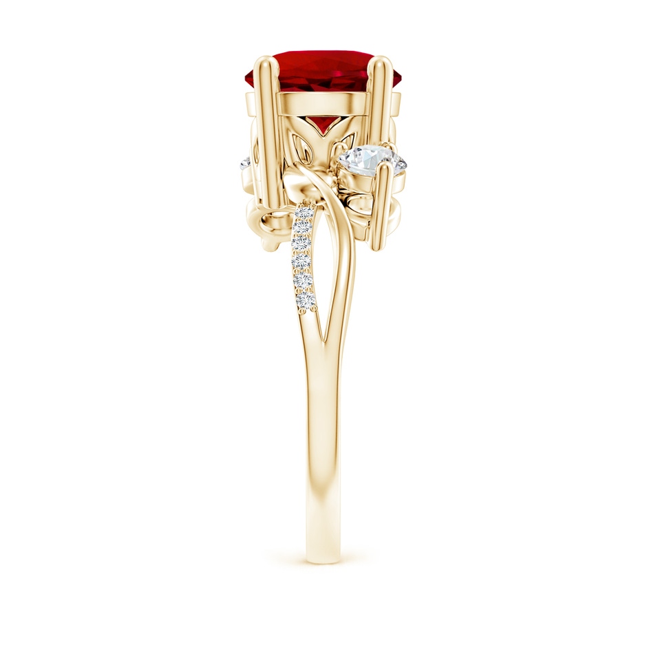 8mm Labgrown Lab-Grown Ruby and Lab Diamond Twisted Vine Ring in Yellow Gold side 299